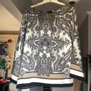 🎤🎉 Talbots Paisley Long Sleeve Tunic Top Sz 16P